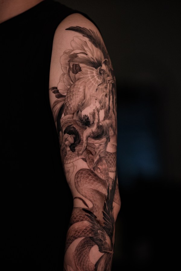 A full floral sleeve